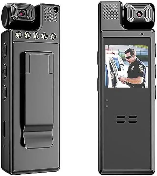 Main image of VIDCASTIVE 64G Body Camera with Video and Audio Recording, 1080P HD Police Body Worn Cam with 180° Rotatable Lens, Night Vision, and 6 Hours Battery Life for Daily Records, Delivery/Serving Jobs
