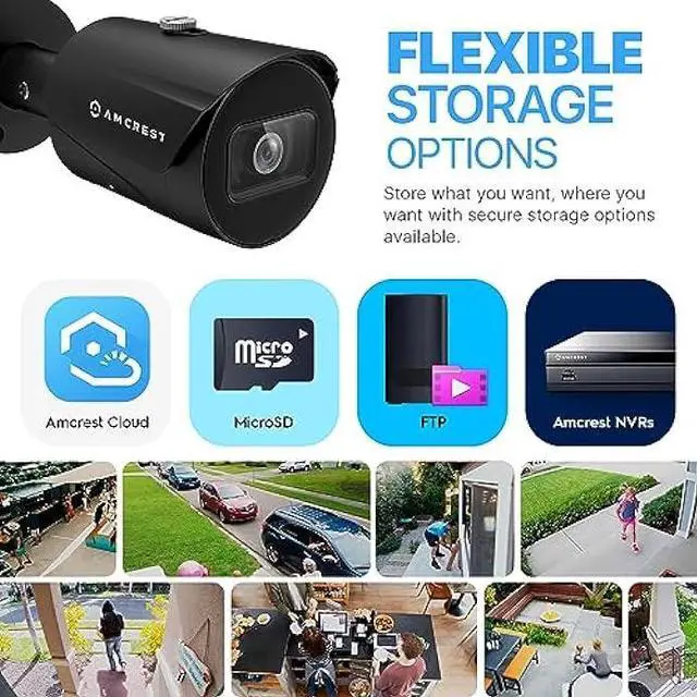 Alt view image 6 of 6 - Amcrest UltraHD 5MP Outdoor POE Camera 2592 x 1944p Bullet IP Security Camera, Outdoor IP67 Waterproof, 103° Viewing Angle, 2.8mm Lens, 98.4ft Night Vision, 5-Megapixel, IP5M-B1186EB-28MM (Black)