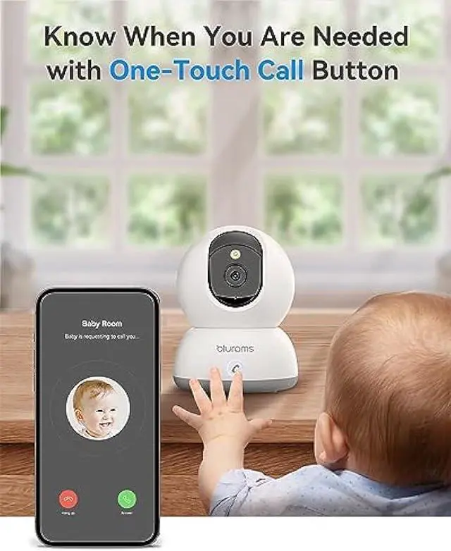 Alt view image 3 of 6 - blurams Pet Camera,2K Security Camera Indoor,Dog Camera with Phone App,Home Camera for Baby with One-Touch Call,Color Night Vision,2-Way Audio,AI Motion Detection(2.4GHz ONLY) (White)