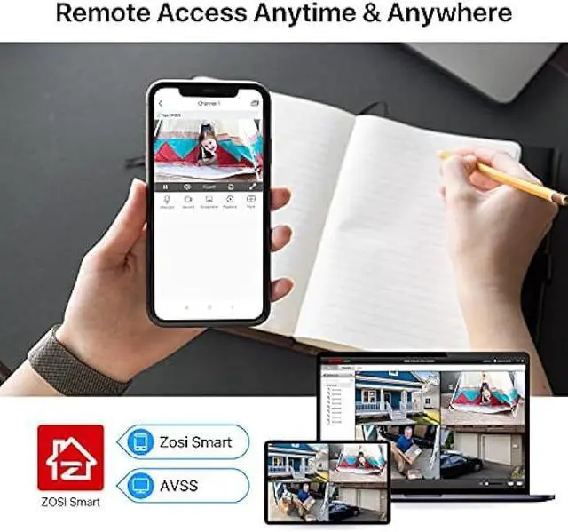 Alt view image 4 of 6 - ZOSI 8CH 3K Lite Home Security Camera System Outdoor with 1TB HDD,AI Human/Vehicle Detection,120ft Night Vision,H.265+ 8 Channel Wired DVR with 4pcs 1080P Weatherproof CCTV Cameras,for 24/7 Recording