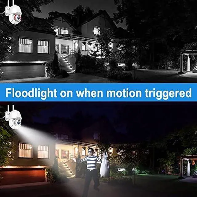 Alt view image 4 of 6 - HOSAFE.COM Cameras for Home Security Outdoor WiFi, Plug-in 24/7 Video Surveillance System, Spotlight Color Night Vision, Human Motion Detection, PTZ Auto Tracking, Two Way Talk, Waterproof