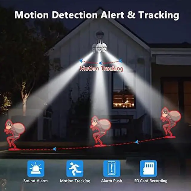 Alt view image 5 of 6 - HOSAFE.COM Cameras for Home Security Outdoor WiFi, Plug-in 24/7 Video Surveillance System, Spotlight Color Night Vision, Human Motion Detection, PTZ Auto Tracking, Two Way Talk, Waterproof