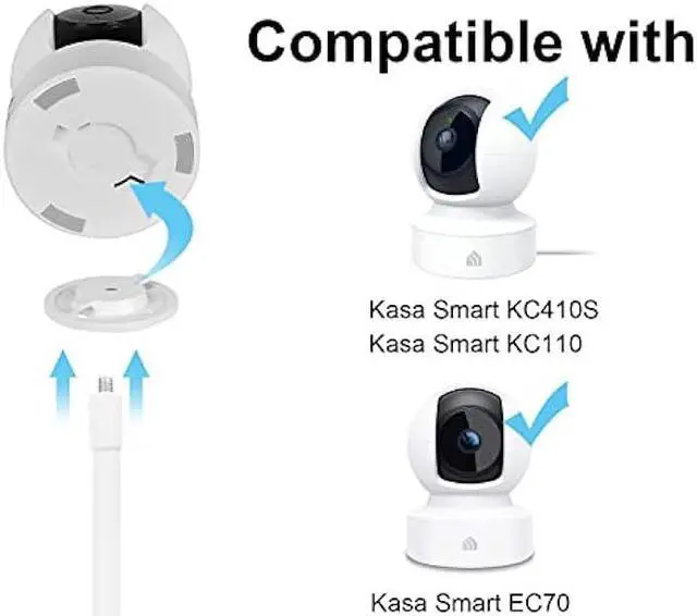 Alt view image 3 of 7 - SZAOYU Baby Monitor Mount Compatible with Kasa Indoor Pan/Tilt Smart Security Camera EC70,KC410S,15.7 inches Flexible Clip Clamp Mount Long Gooseneck Arm, Baby Monitors Holder Without Tools