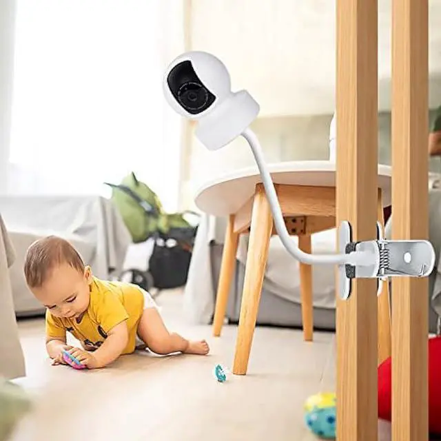 Alt view image 7 of 7 - SZAOYU Baby Monitor Mount Compatible with Kasa Indoor Pan/Tilt Smart Security Camera EC70,KC410S,15.7 inches Flexible Clip Clamp Mount Long Gooseneck Arm, Baby Monitors Holder Without Tools