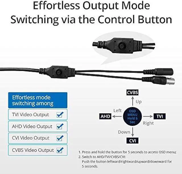 Alt view image 7 of 7 - SANNCE 1080p CCTV Security Camera, Dome Surveillance Camera with 100ft Night Vision, IP66 Waterproof for 960H,720P,1080P,5MP,4K Analog Security DVR (No Power Supply and Cable, Only a Camera)