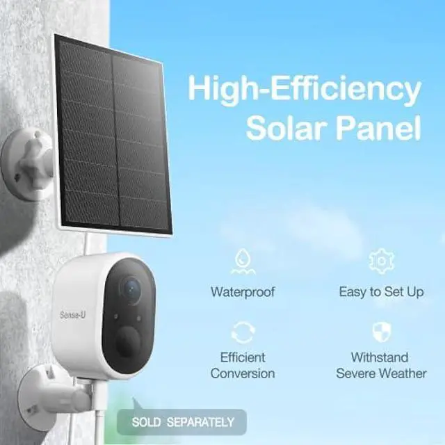 Alt view image 2 of 4 - Sense-U Mini Solar Panel, 3.3w Solar Panel Charger with USB-B Output Port and Mounting Kit Compatible with Sense-U Outdoor Security Camera and Most 5V Rechargeable Battery Powered Surveillance Cameras
