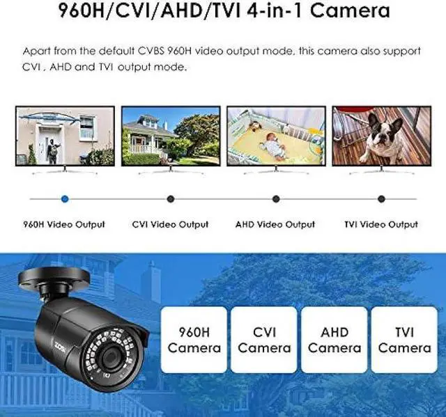 Alt view image 3 of 6 - ZOSI 2.0MP HD 1080P 1920TVL Hybrid 4 in 1 TVI/CVI/AHD/CVBS Indoor Outdoor Home Security Cameras Weatherproof,120ft Night Vision,Aluminum Metal Housing,For 960H,720P,1080P,5MP,4K analog CCTV DVR