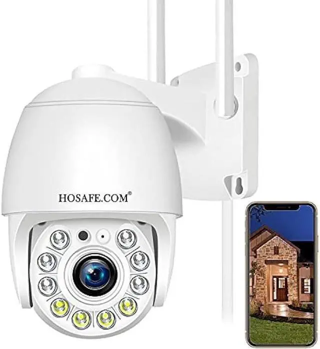 Main image of Security Camera Outdoor 2K 4MP, Hosafe WiFi Home Security System Video Surveillance IP Camera, Floodlight Motion Detection, Pan Tilt Auto Tracking, Two Way Audio, Color Night Vision, Waterproof