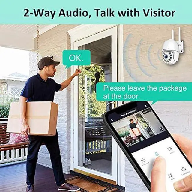 Alt view image 5 of 6 - Security Camera Outdoor 2K 4MP, Hosafe WiFi Home Security System Video Surveillance IP Camera, Floodlight Motion Detection, Pan Tilt Auto Tracking, Two Way Audio, Color Night Vision, Waterproof