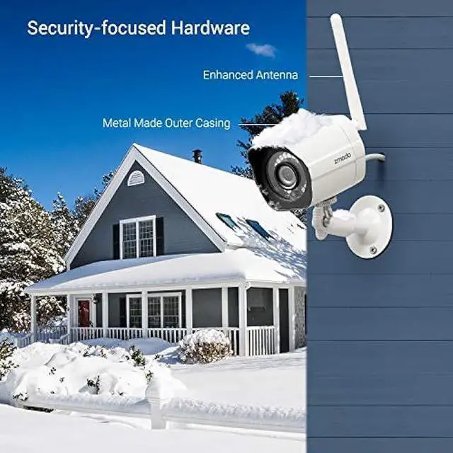 Alt view image 2 of 6 - Zmodo Cameras for Home Security (Indoor & Outdoor Camera Bundle), 1080p HD, IP Camera Wireless WiFi, Motion Detection, Two-Way Talk, Night Vision, Remote View, Cloud Service, Work with Alexa/Google