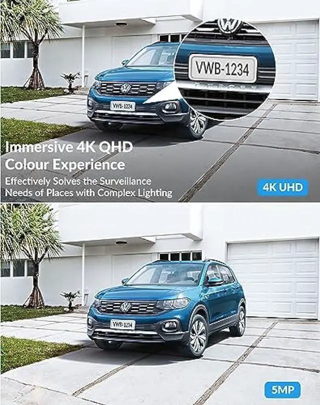 Alt view image 2 of 6 - FOSCAM T8EP IP PoE Camera, 8MP(4K) UltraHD Outdoor/Indoor Security IP Cameras with Two-Way Audio, Dome Surveillance Camera for Home, Color Night Vision, Human/Vehicle Detection, IP66 Waterproof