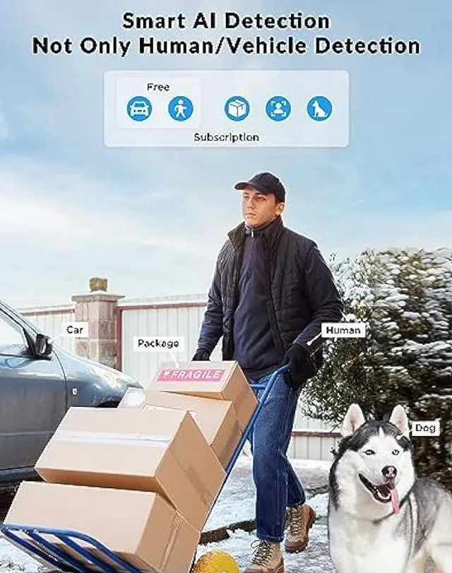 Alt view image 5 of 6 - FOSCAM T8EP IP PoE Camera, 8MP(4K) UltraHD Outdoor/Indoor Security IP Cameras with Two-Way Audio, Dome Surveillance Camera for Home, Color Night Vision, Human/Vehicle Detection, IP66 Waterproof