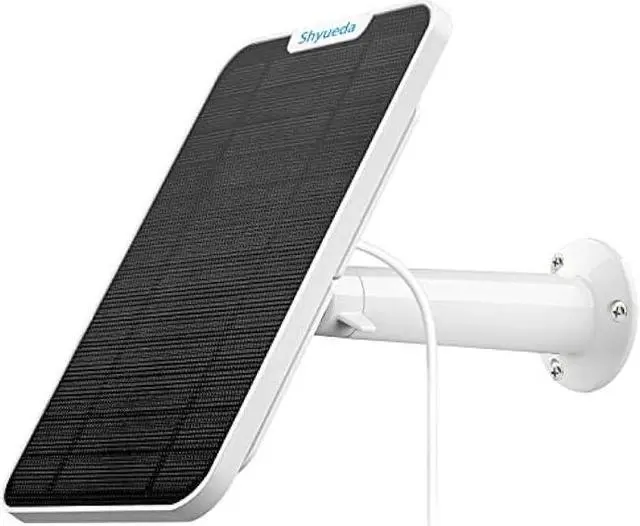Alt view image 2 of 7 - 4W Solar Panel Charging Compatible with SimpliSafe Outdoor Security Camera only, with 13.1ft Waterproof Charging Cable, IP65 Weatherproof,Includes Secure Wall Mount(White)