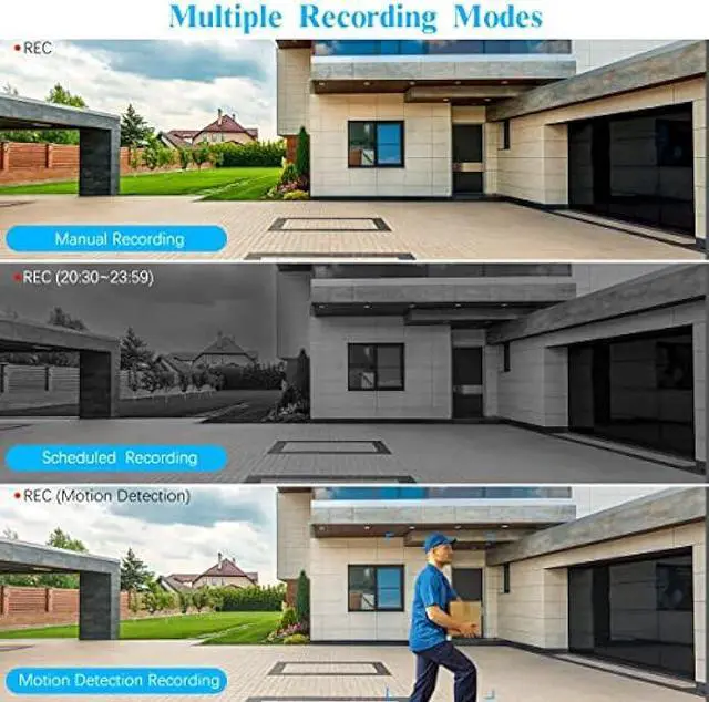 Alt view image 6 of 6 - (4K/8.0 Megapixel & 130° Ultra Wide-Angle) 2-Way Audio PoE Outdoor Home Security Camera System, 4 Wired Outdoor Video Surveillance IP Cameras System 2TB