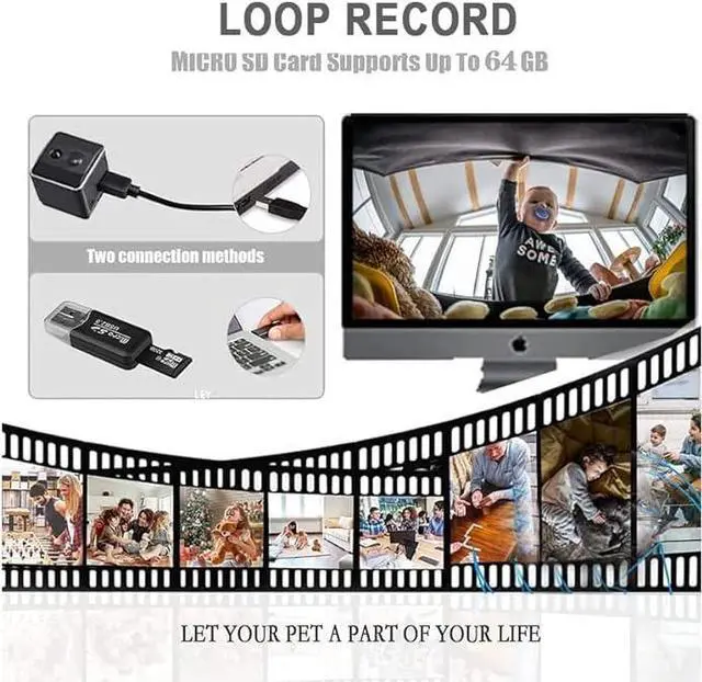 Alt view image 4 of 6 - Pomocuty Mini Spy Camera 1080P Hidden Camera - Portable Small HD Nanny Cam with Night Vision and Motion Detection - Indoor Covert Security Camera for Home and Office - Hidden Spy Cam, black