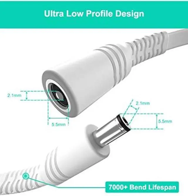 Alt view image 3 of 7 - Itramax 30ft 12V DC Extension Cable (2-Pack),DC 2.1mm x 5.5mm 5521 Power Supply Adapter Flat Extender Cord,Female to Male Wire for IP Network,CCTV Security Camera,DVRs & More Devices,5V,9V,24V,Volt,25