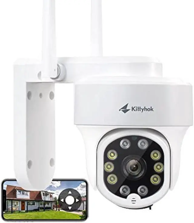 Main image of Kittyhok PTZ Security Camera Wireless Outdoor | 2K FHD Wireless Cameras for Home Security with 360 Viewing, Auto Tracking, Spotilght Color Night Vison, Human Detection, Up to 256GB Micro SD Card