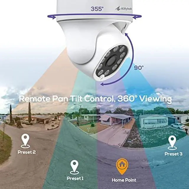 Alt view image 2 of 6 - Kittyhok PTZ Security Camera Wireless Outdoor | 2K FHD Wireless Cameras for Home Security with 360 Viewing, Auto Tracking, Spotilght Color Night Vison, Human Detection, Up to 256GB Micro SD Card