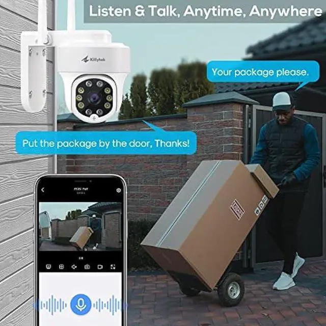 Alt view image 4 of 6 - Kittyhok PTZ Security Camera Wireless Outdoor | 2K FHD Wireless Cameras for Home Security with 360 Viewing, Auto Tracking, Spotilght Color Night Vison, Human Detection, Up to 256GB Micro SD Card