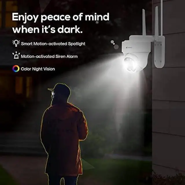 Alt view image 3 of 6 - Kittyhok PTZ Security Camera Wireless Outdoor | 2K FHD Wireless Cameras for Home Security with 360 Viewing, Auto Tracking, Spotilght Color Night Vison, Human Detection, Up to 256GB Micro SD Card