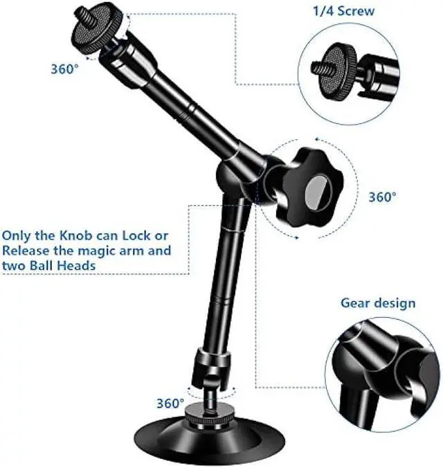 Alt view image 6 of 7 - UYODM 2 Pack Articulating Magic Arm Wall Mount Holder Stand Compatible with CCTV POV Camcorders Cameras, LED Light, Video Lamp,DSLR,Flash,Digital Camera,Security Cameras
