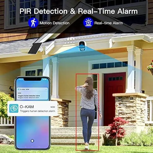 Alt view image 4 of 6 - VSTARCAM Solar Security Camera Outdoor, 3MP Color Night Vision, Outdoor Camera Wireless Solar Powered with PIR, Spotlight & Siren 2-Way Talk, Free Cloud Storage, IP66 Waterproof