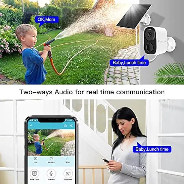 Alt view image 5 of 6 - VSTARCAM Solar Security Camera Outdoor, 3MP Color Night Vision, Outdoor Camera Wireless Solar Powered with PIR, Spotlight & Siren 2-Way Talk, Free Cloud Storage, IP66 Waterproof