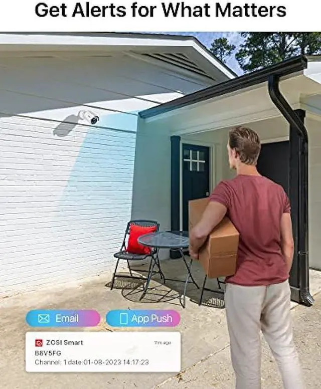 Alt view image 4 of 6 - ZOSI H.265+ Full 1080p Home Security Camera System Outdoor Indoor, 5MP-Lite CCTV DVR 8 Channel with Hard Drive 1TB and 4 x 1080p Weatherproof Surveillance Camera with 80ft Night Vision, Motion Alerts