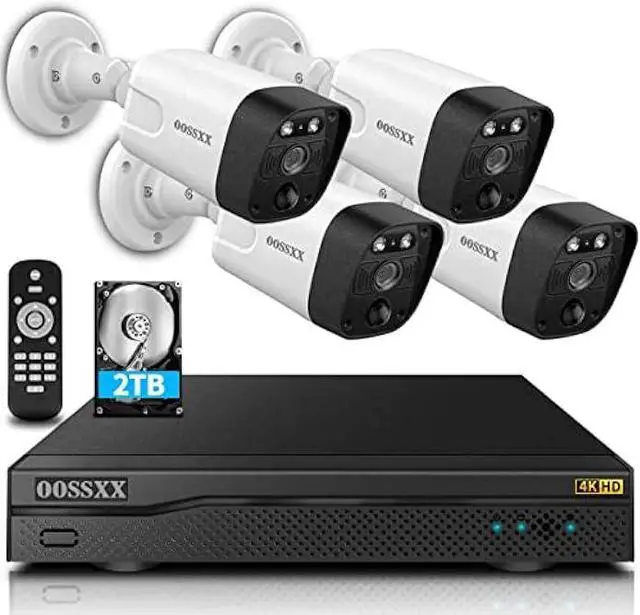 Main image of (4K/8.0 Megapixel & 130° Ultra Wide-Angle) 2-Way Audio PoE Outdoor Home Security Camera System, 4 Wired Outdoor Video Surveillance IP Cameras System 2TB