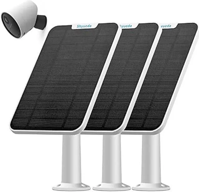 Main image of 4W Solar Panel Charging Compatible with SimpliSafe Outdoor Security Camera only, with 13.1ft Waterproof Charging Cable, IP65 Weatherproof,Includes Secure Wall Mount(White)