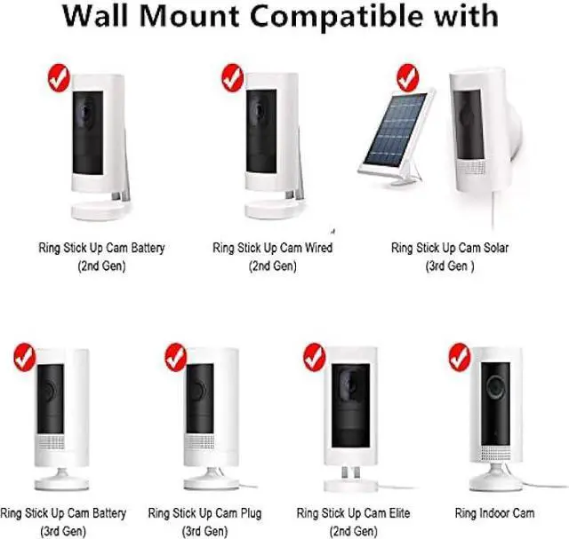 Alt view image 2 of 6 - 4pack Adhesive Wall Mount Compatible with Ring Stick Up Cam Wired/Battery and Ring Indoor Cam HD Security Camera,360 Degree Adjustable Mounting BracketCamera not Included