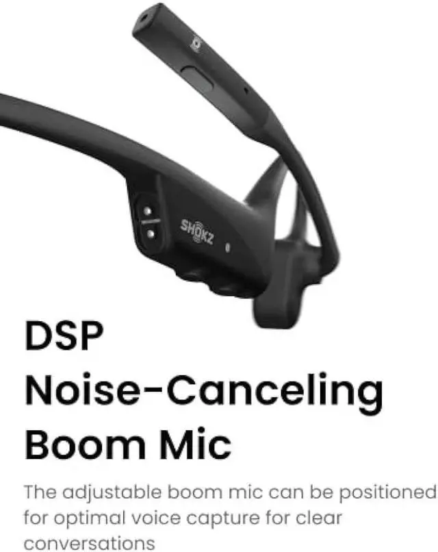 Alt view image 4 of 6 - SHOKZ OpenComm2 UC - Bone Conduction Bluetooth Stereo Computer Headset with Boom Mic - USB-A Compatible with PC and Mac - Zoom Certified - with Bookmark