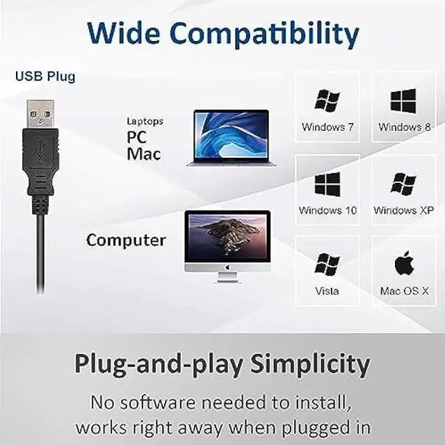 Alt view image 5 of 7 - USB Headset with Microphone Noise Cancelling & Audio Controls, Computer Headphones for PC Laptop, Business, Home Office, Call Center, Skype, Zoom, Webinar, Clear Chat, Super Light,Single