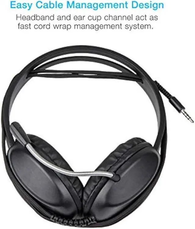 Alt view image 5 of 6 - Cyber Acoustics Stereo PC Headset (AC-4000), 3.5mm Connection, Noise Canceling Microphone for PC, Mac and, Tablets, Perfect for Classroom or Home