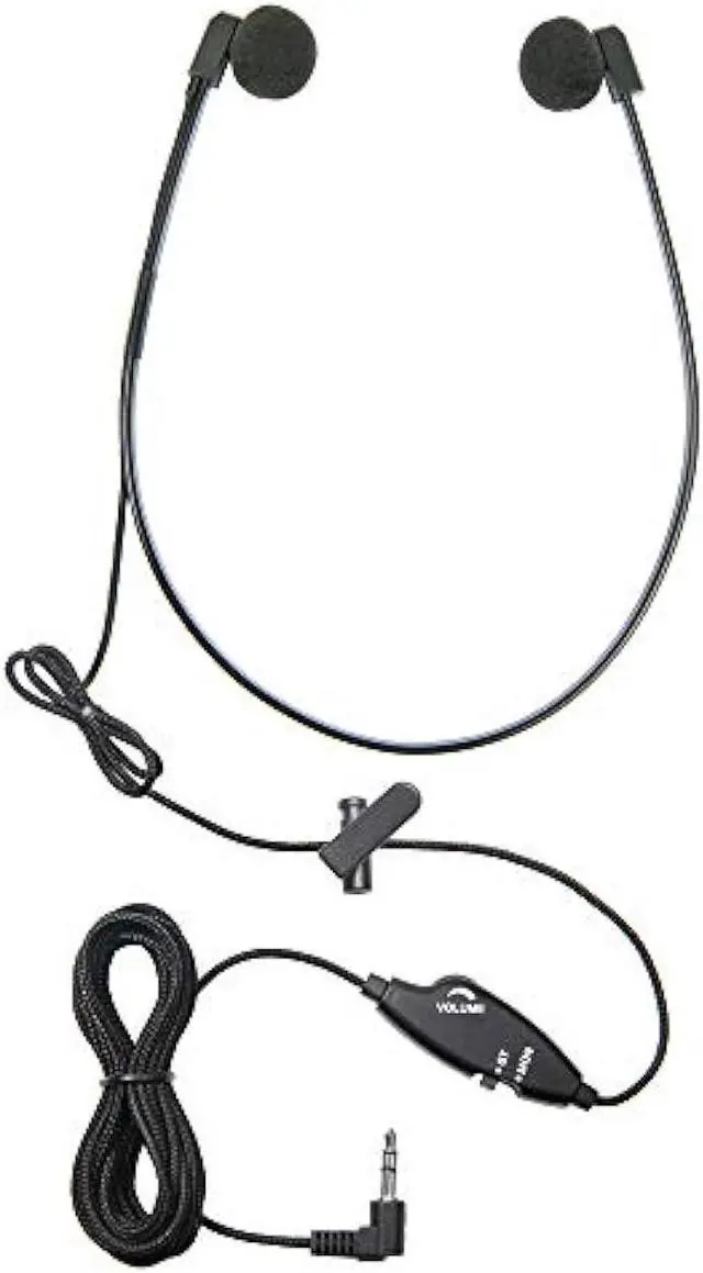 Main image of ECS WordHear-O, Under Chin Transcription Headset 3.5mm Jack with Volume Control, Includes Replacement Ear sponges, Transcribing Headphones