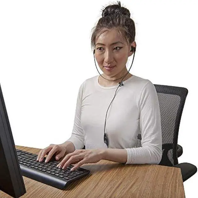 Alt view image 6 of 6 - ECS WordHear-O, Under Chin Transcription Headset 3.5mm Jack with Volume Control, Includes Replacement Ear sponges, Transcribing Headphones