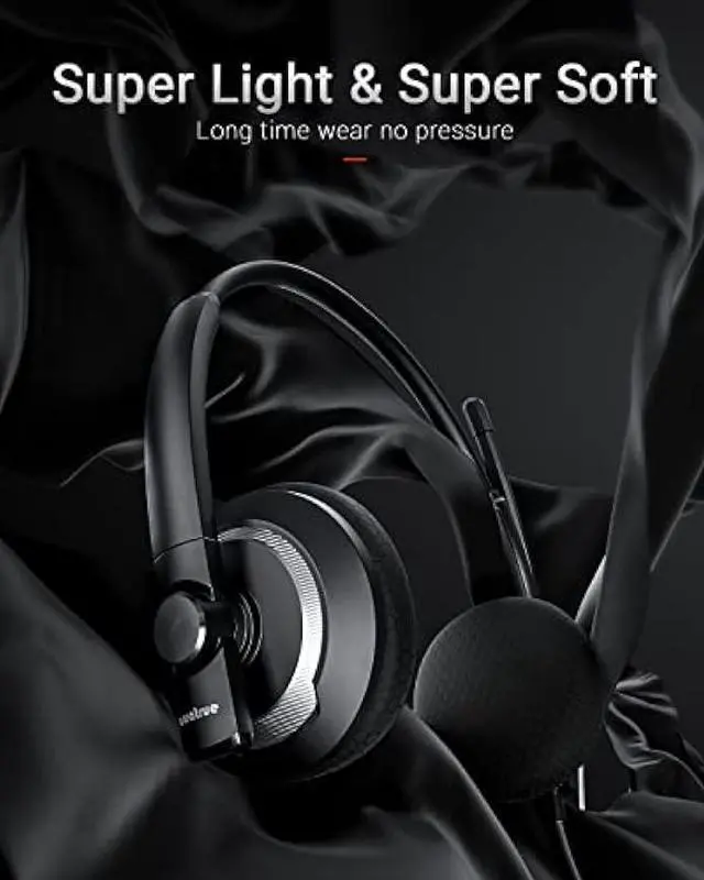 Alt view image 6 of 6 - awatrue Wired Headset with Microphone for PC Laptop - 3.5mm Jack On Ear Headphones with Noise Cancelling Microphone for Boom Skype Webinars, in-line Control,Comfortable