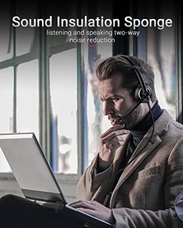 Alt view image 5 of 6 - awatrue Wired Headset with Microphone for PC Laptop - 3.5mm Jack On Ear Headphones with Noise Cancelling Microphone for Boom Skype Webinars, in-line Control,Comfortable