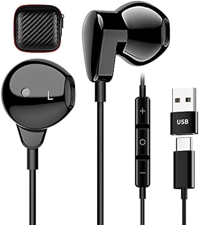 USB C Headphones for iPad Pro iPhone 15 Pro,USB Type C Earphones HiFi  Stereo USB C Wired Earbuds with Microphone Volume Control for Samsung S23  Ultra