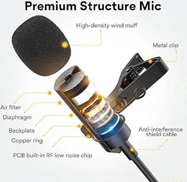 Alt view image 3 of 6 - MAONO USB Lavalier Microphone, 192KHZ/24BIT Plug & Play Omnidirectional Lapel Shirt Collar Clip on Mic for PC, Computer, Mac, Laptop, YouTube, Skype, Recording, Podcasting, Gaming, AU-UL10