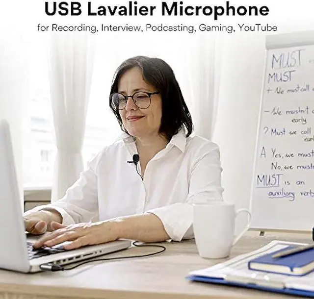 Alt view image 6 of 6 - MAONO USB Lavalier Microphone, 192KHZ/24BIT Plug & Play Omnidirectional Lapel Shirt Collar Clip on Mic for PC, Computer, Mac, Laptop, YouTube, Skype, Recording, Podcasting, Gaming, AU-UL10