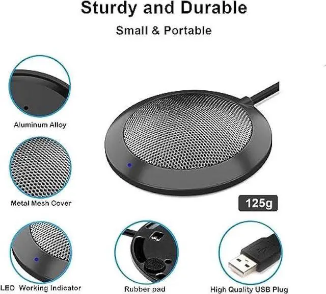 Alt view image 6 of 7 - Conference USB Microphone, Computer Desktop Mic with LED Indicator, TKGOU Plug & Play Omnidirectional Condenser PC Laptop Mics for Online Meeting/Class,Skype,Recording,Chatting,Zoom,(Windows/Mac OS X)