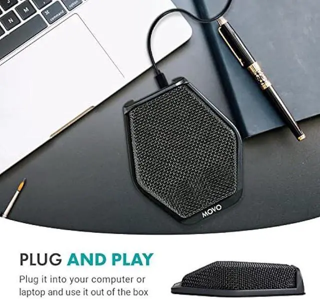 Alt view image 2 of 5 - Movo MC1000 Conference USB Microphone for Computer Desktop and Laptop with 180° / 20' Long Pick up Range Compatible with Windows and Mac for Dictation, Recording, YouTube, Conference Call, Skype