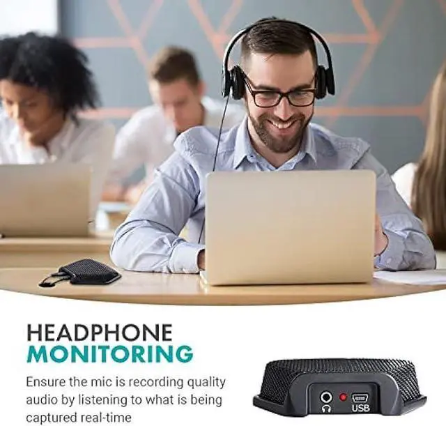 Alt view image 5 of 5 - Movo MC1000 Conference USB Microphone for Computer Desktop and Laptop with 180° / 20' Long Pick up Range Compatible with Windows and Mac for Dictation, Recording, YouTube, Conference Call, Skype