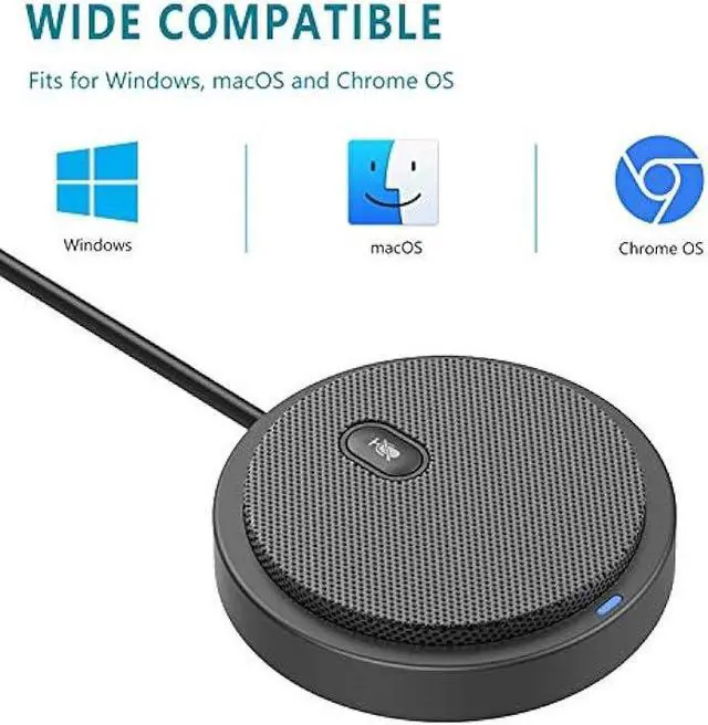 Alt view image 5 of 7 - Upgraded USB Conference Microphone for Computer, 360° Omnidirectional Condenser Mic with Mute Key, Great for Video Conference, Gaming, Chatting, Skype, Plug & Play, Windows macOS, Ideal for Gift