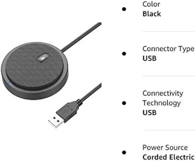 Alt view image 7 of 7 - Upgraded USB Conference Microphone for Computer, 360° Omnidirectional Condenser Mic with Mute Key, Great for Video Conference, Gaming, Chatting, Skype, Plug & Play, Windows macOS, Ideal for Gift