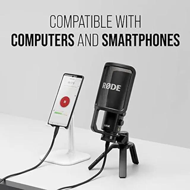 Alt view image 2 of 6 - RØDE NT-USB+ Professional-Grade USB Condenser Microphone For Recording Studio Quality Audio Directly To A Computer Or Mobile Device, Black
