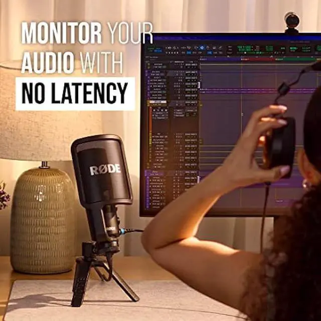 Alt view image 3 of 6 - RØDE NT-USB+ Professional-Grade USB Condenser Microphone For Recording Studio Quality Audio Directly To A Computer Or Mobile Device, Black