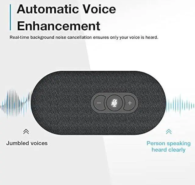 Alt view image 3 of 5 - RayBit USB Speakerphone, Conference Computer Speakers with Microphone for Home Office Calls, 360 Degree Enhanced Voice Pickup, Noise Reduction, Echo Cancellation, Compatible with Zoom, Teams, Skype