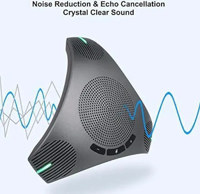 Alt view image 3 of 6 - Conference Speaker and Microphone, 360° Omnidirectional USB Speakerphone Microphone with USB Hub, Noise Reduction/Echo Cancellation Computer Microphone for 8-10 People Business Conference, Home Office